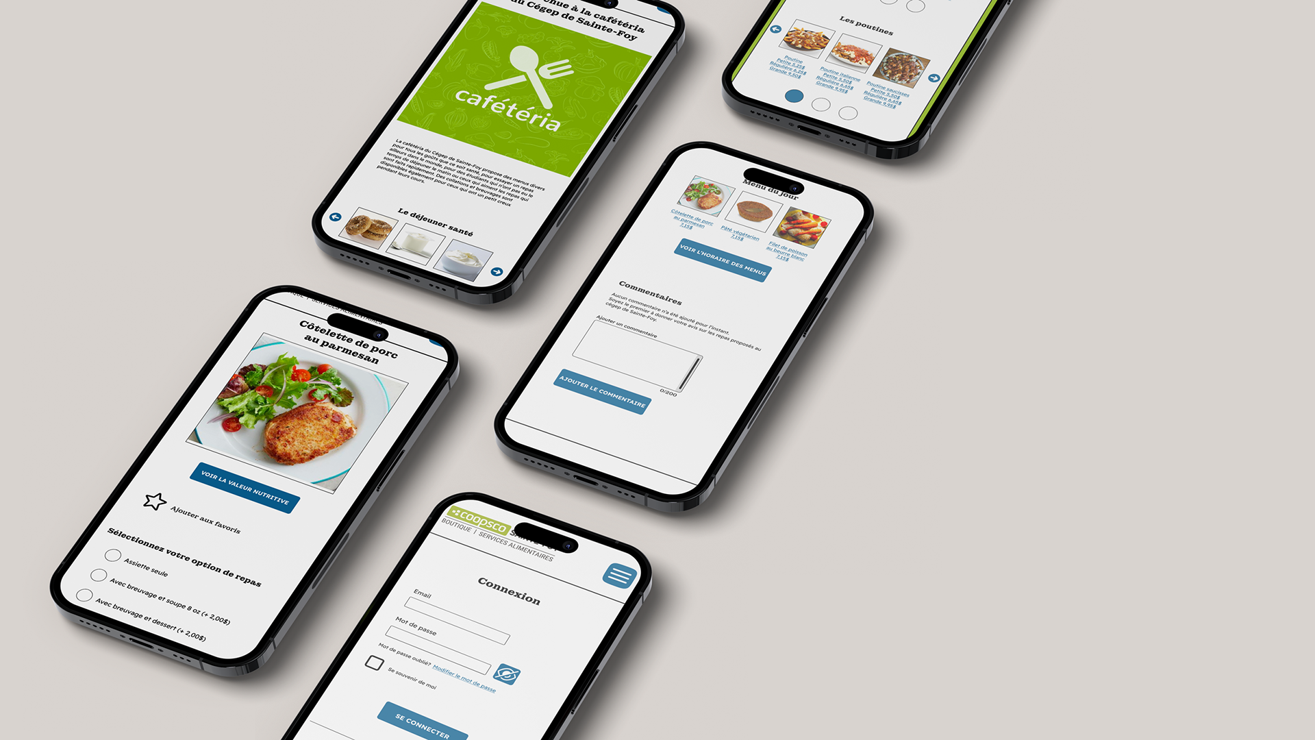 Application mobile de la caf&eacute;t&eacute;ria du C&eacute;gep de Sainte-Foy